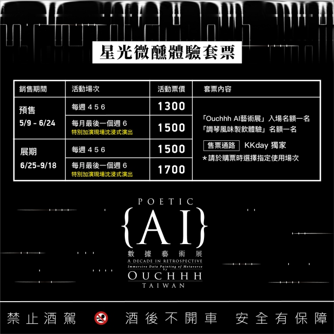 Hello Ouchhh >_< AI數據藝術展,Hello Ouchhh：AI數據藝術展,時藝多媒體,Ouchhh,DataMonolith, AI數據藝術展,AI梵谷,詩意的AI,多媒體數據雕塑,台北,台北展覽,土耳其 Ouchhh,Hello Ouchhh AI數據藝術展門票,KKday,數據巨石碑,台北白晝之夜