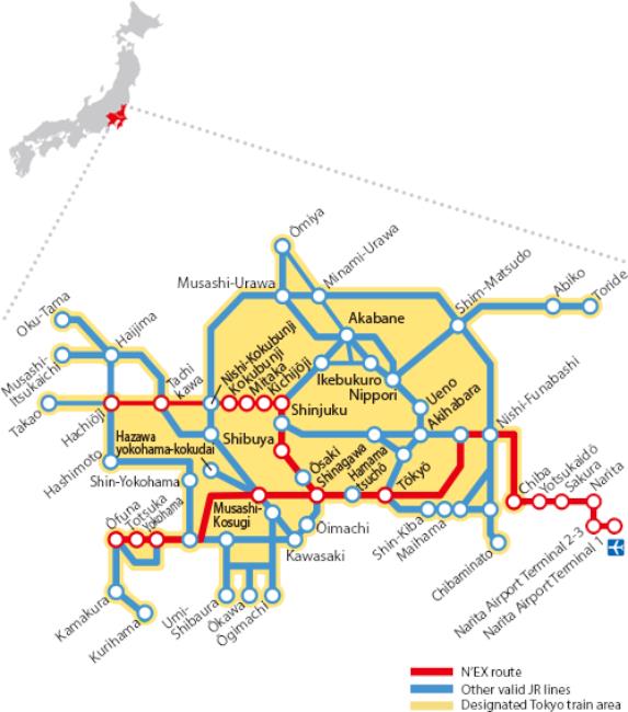 東京機場交通,東京機場交通,成田機場交通,成田機場,羽田機場,成田機場羽田機場,成田機場第一航廈,成田特快,成田特快時刻表,成田特快路線圖,n'ex成田特快時刻表