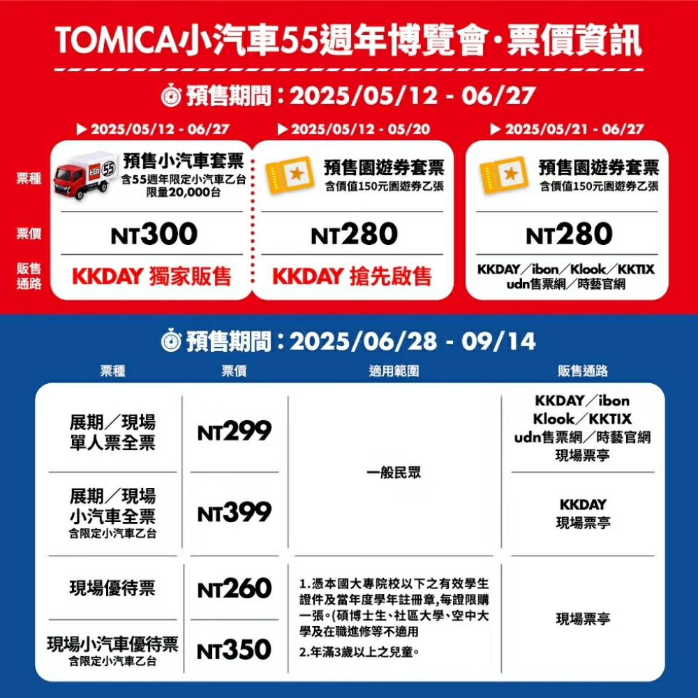 Tomica小汽車50週年博覽會門票,Tomica 55週門票年,Tomica小汽車55週年博覽會展覽,Tomica展覽預售票,Tomica小汽車博覽會預售票,Tomica展覽2025